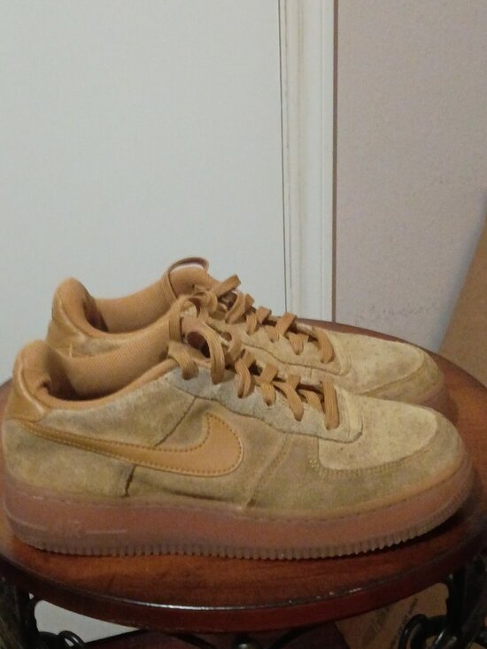 Nike Other - Nike Air Force 1 Wheat Gum Light Brown Suede Sneakers BQ5485-700 Kids Size 6Y